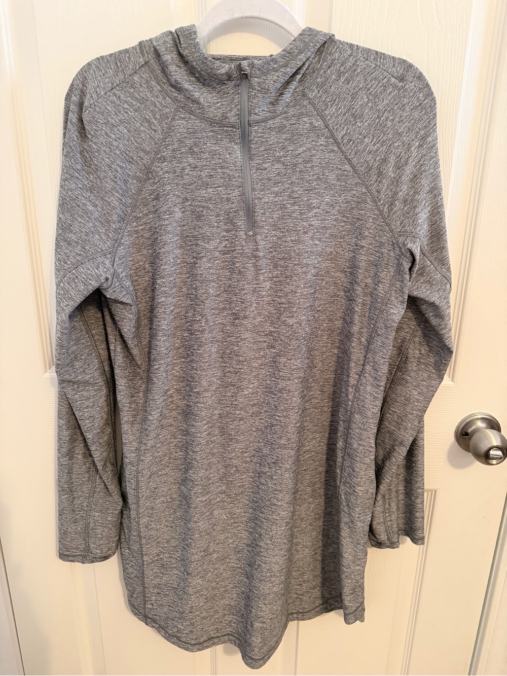 Athleta Gray Heather Quarter-Zip Athletic Pullover Dress ~ Size Medium